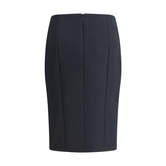 Black Recycled Polyester Midi Skirt