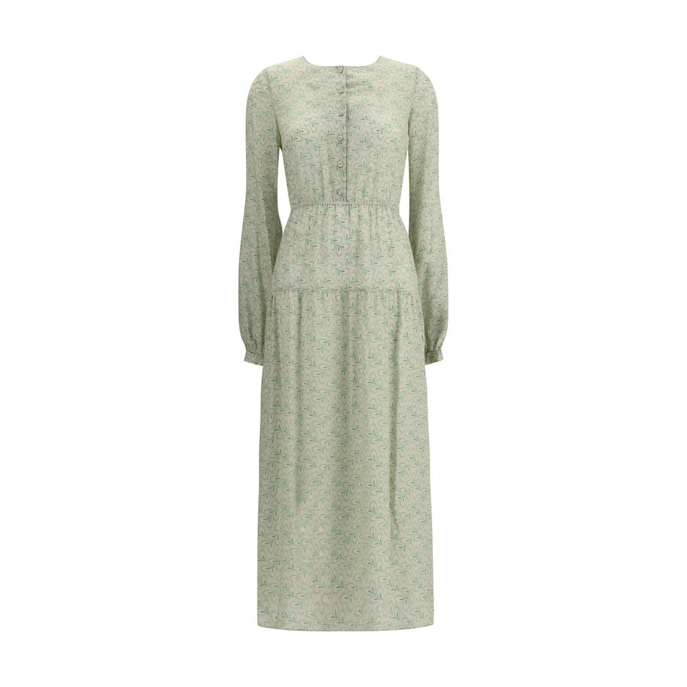 Bicolor Silk Long Dress