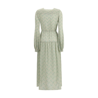 Bicolor Silk Long Dress