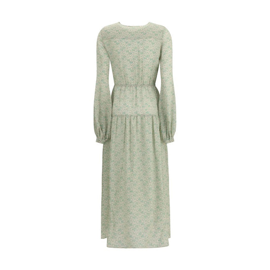 Bicolor Silk Long Dress