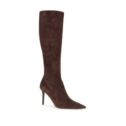 Brown Leather High Heel Boots