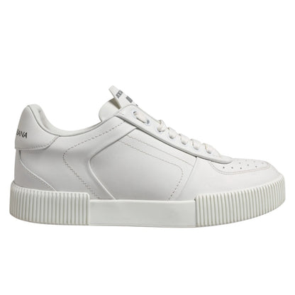 White Miami Leather Low Top Men Sneakers Shoes