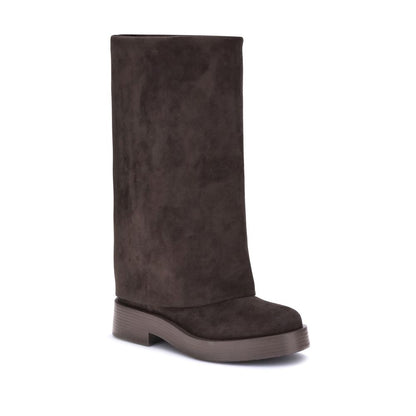 Brown Polyester Boots