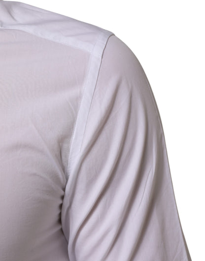 White Cotton GOLD Formal Men Longsleeves Shirt