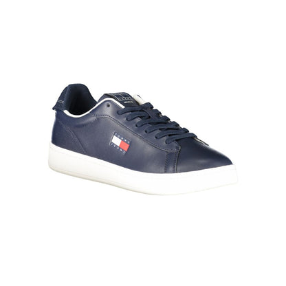 Blue Polyurethane Men Sneaker