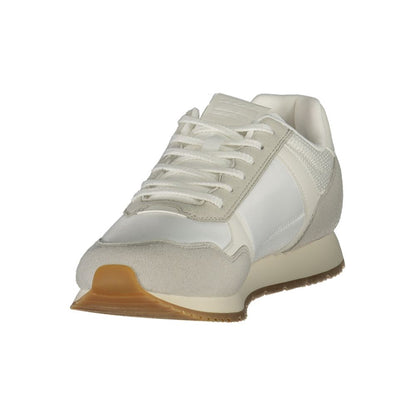 White Polyester Men Sneaker