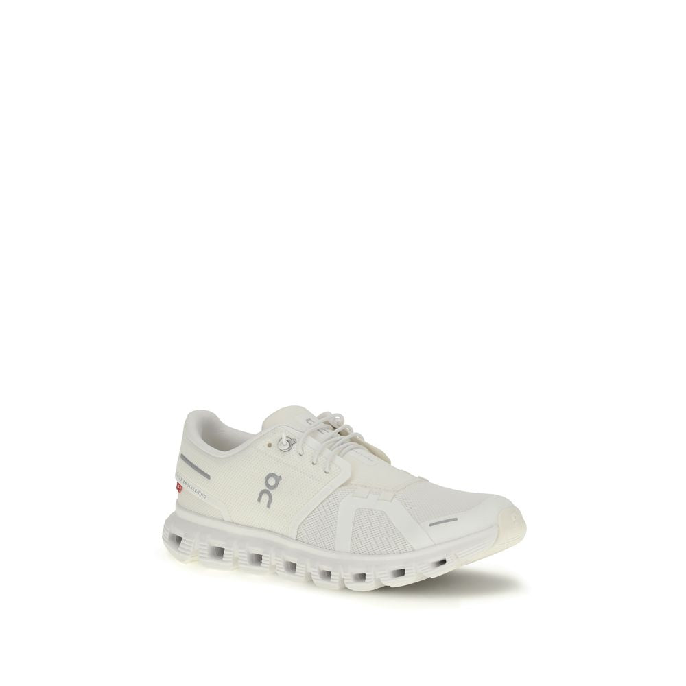 White Recycled Polyester Athletic Sneakers