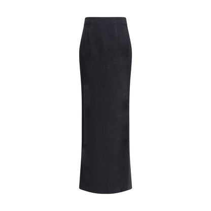 Black Wool Long Skirt