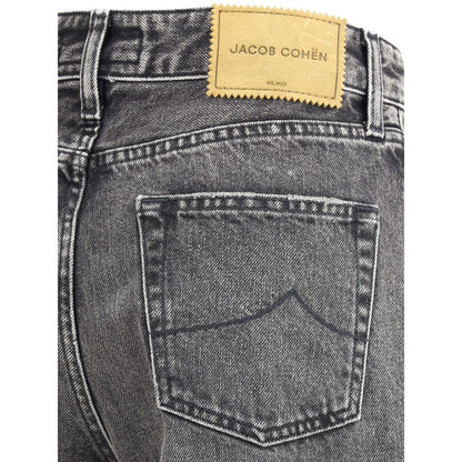 Gray Cotton Relaxed Fit Jeans