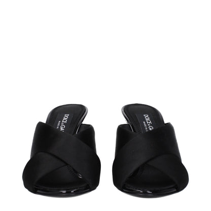 Black Satin Stiletto Heel Sandals