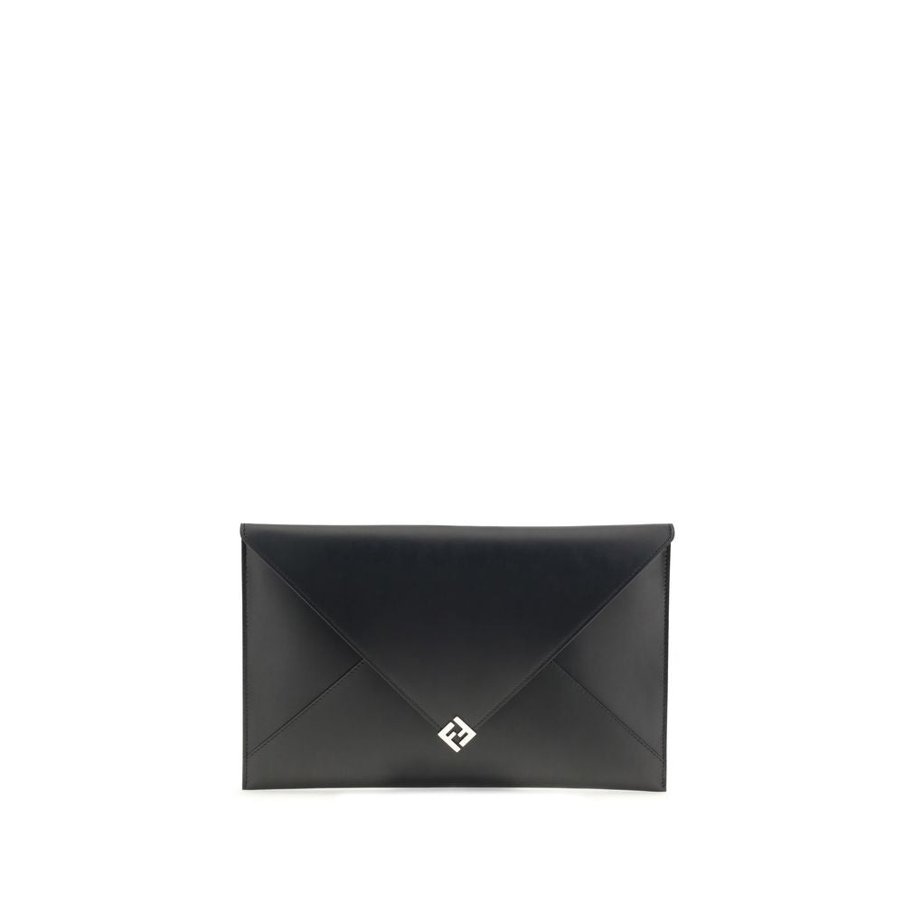 Black Leather Clutch Bag