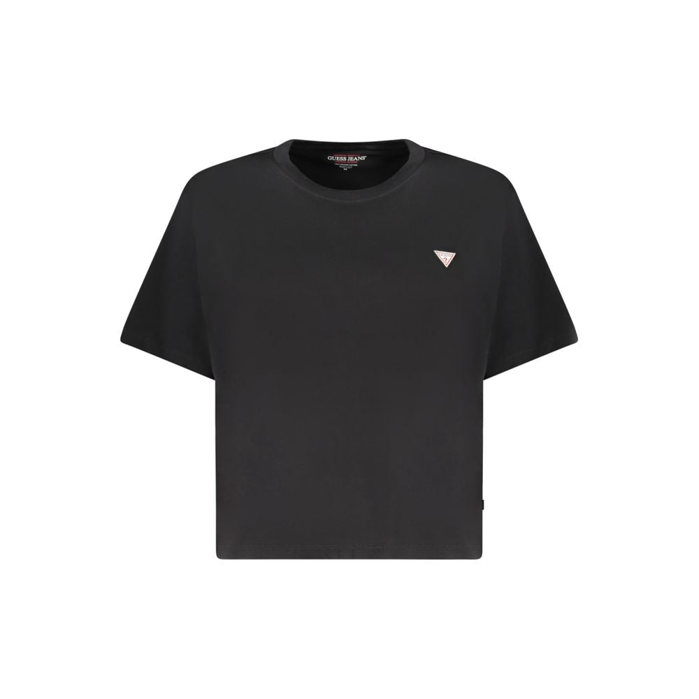 Black Cotton Women T-Shirt