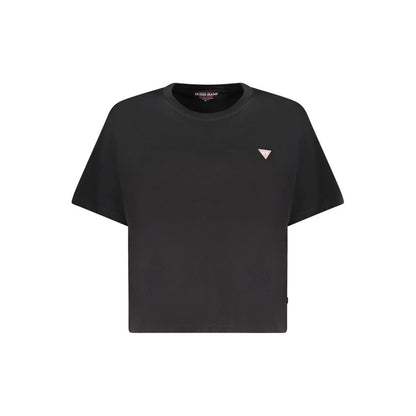 Black Cotton Women T-Shirt