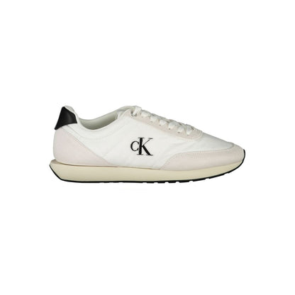 White Polyester Men Sneaker