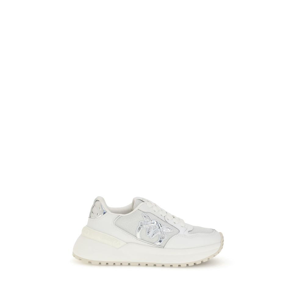 White Calf Leather Bos Taurus Chunky Sneakers