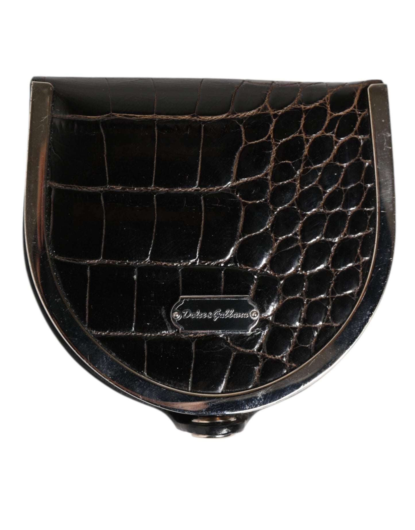 Black Polished Crocodile Leather Mens Coin Purse Wallet