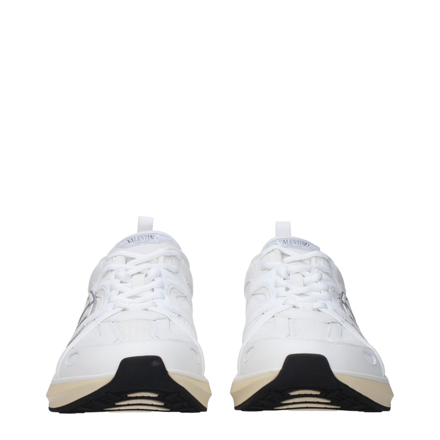 White Fabric Athletic Sneakers