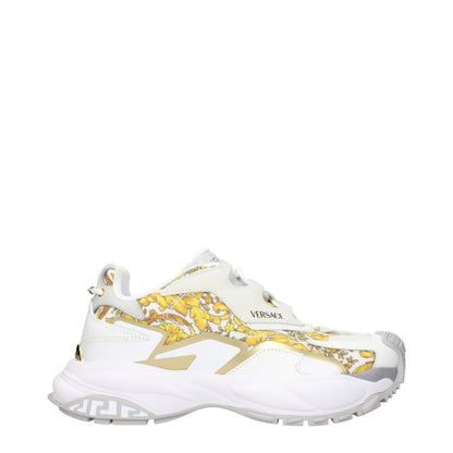 Gold Fabric Low Top Sneakers
