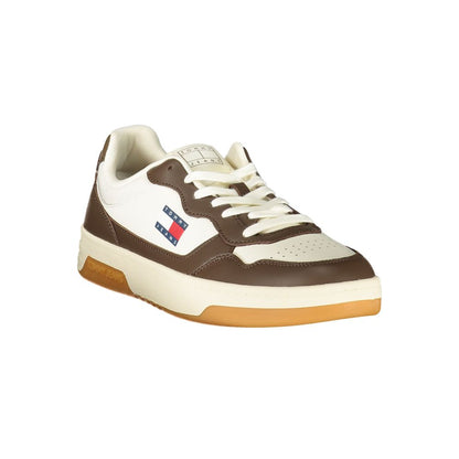 White Polyurethane Men Sneaker