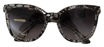 DG4190 Black Lace Acetate Crystal Round Sunglasses