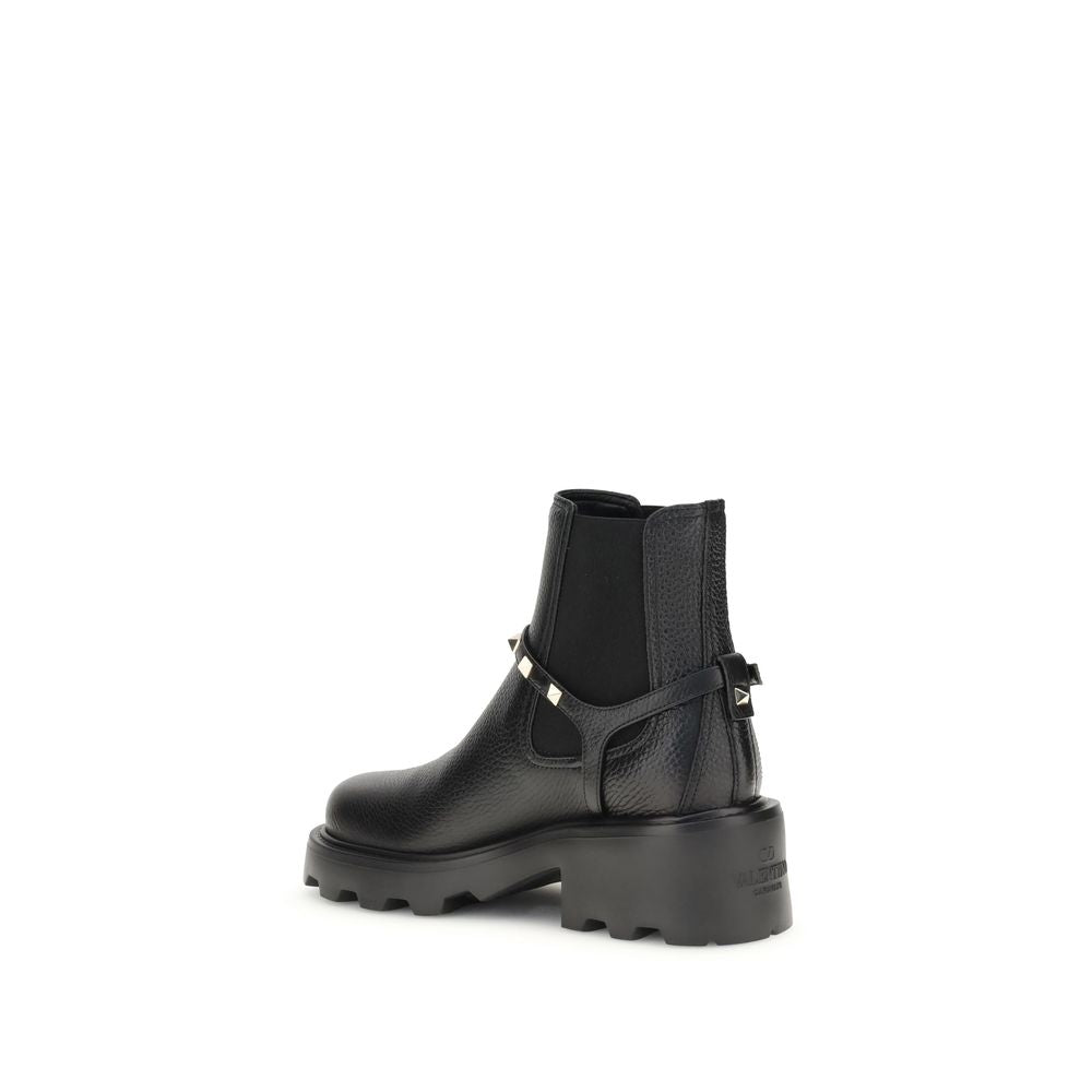 Black Calf Leather Bos Taurus Ankle Boots