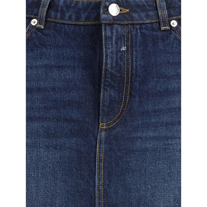 Blue Cotton Mini Skirt