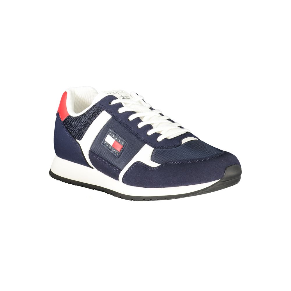 Blue Polyurethane Men Sneaker