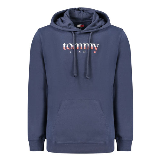 Blue Cotton Men's Hooded Sweatshirt