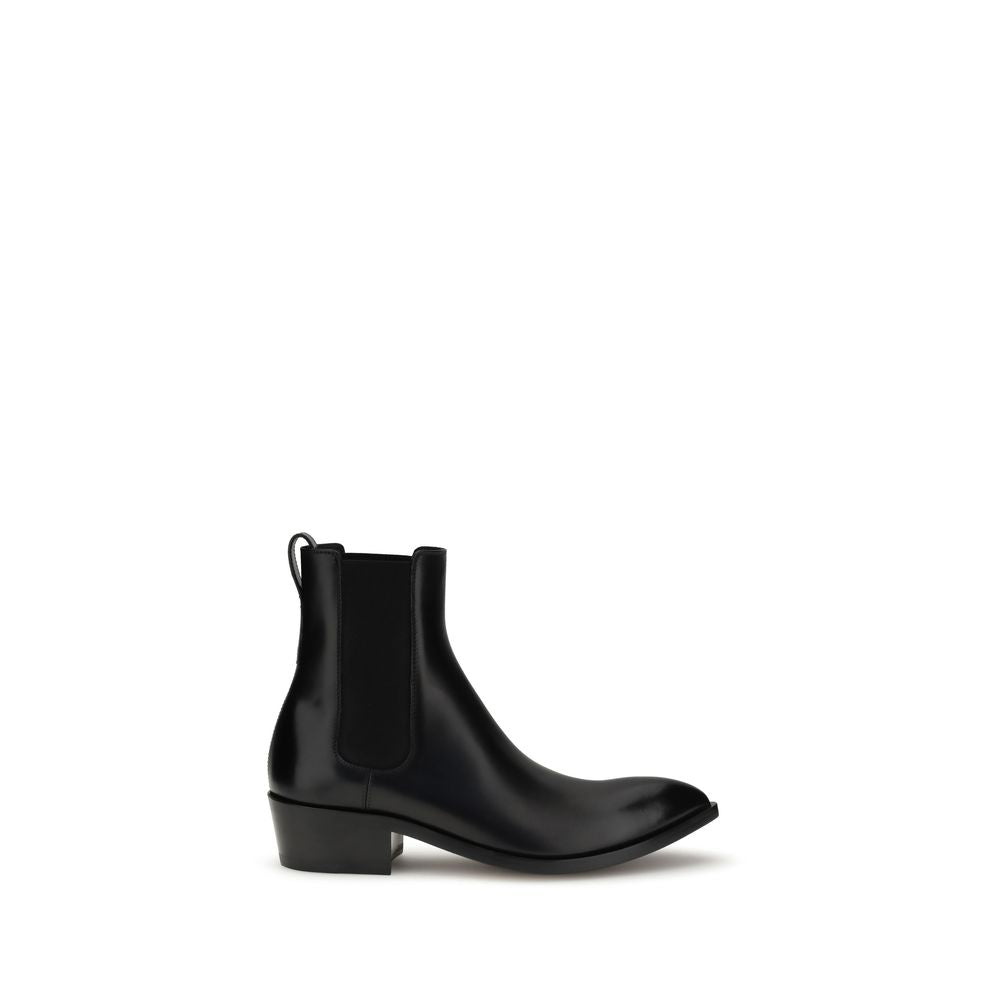 Black Calf Leather Bos Taurus Chelsea Boots