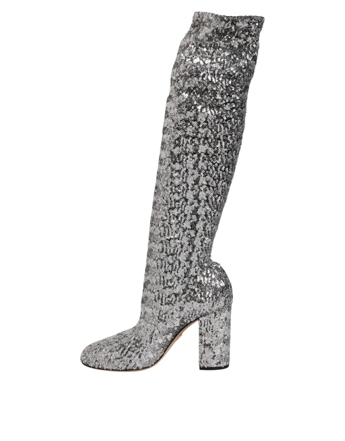 Shoes Silver Sequins Glitter High Heel Boot Shoes