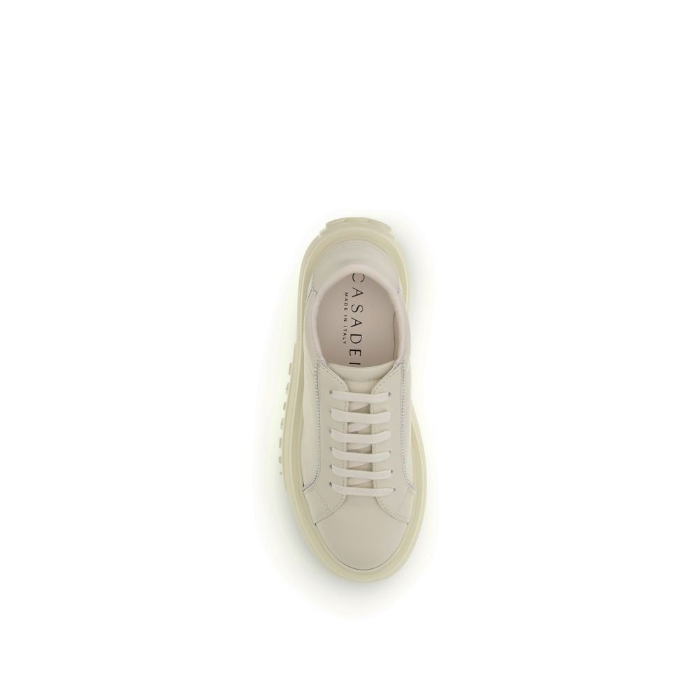 White Rubber Platform Sneakers