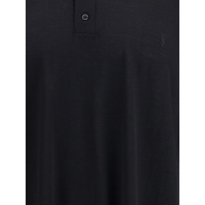 Black Wool Polo Shirt