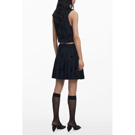 Black Polyester Women Skirt
