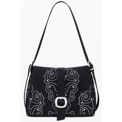 "Black Polyurethane Women's Handbag"