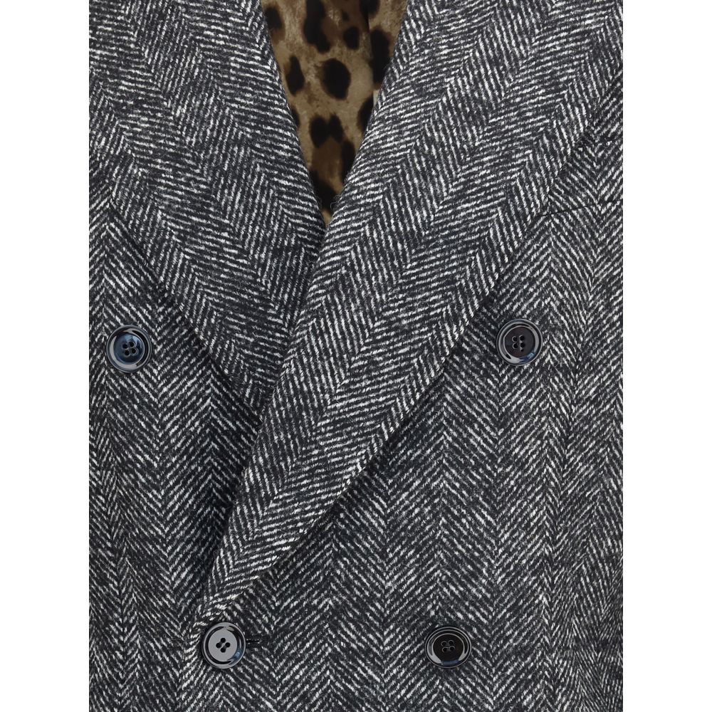 Gray Fleece Wool Blazer