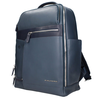 Blue Leather Backpack