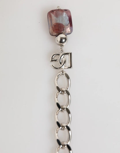 Multicolor Murano Glass Beads Brass Zamak Necklace