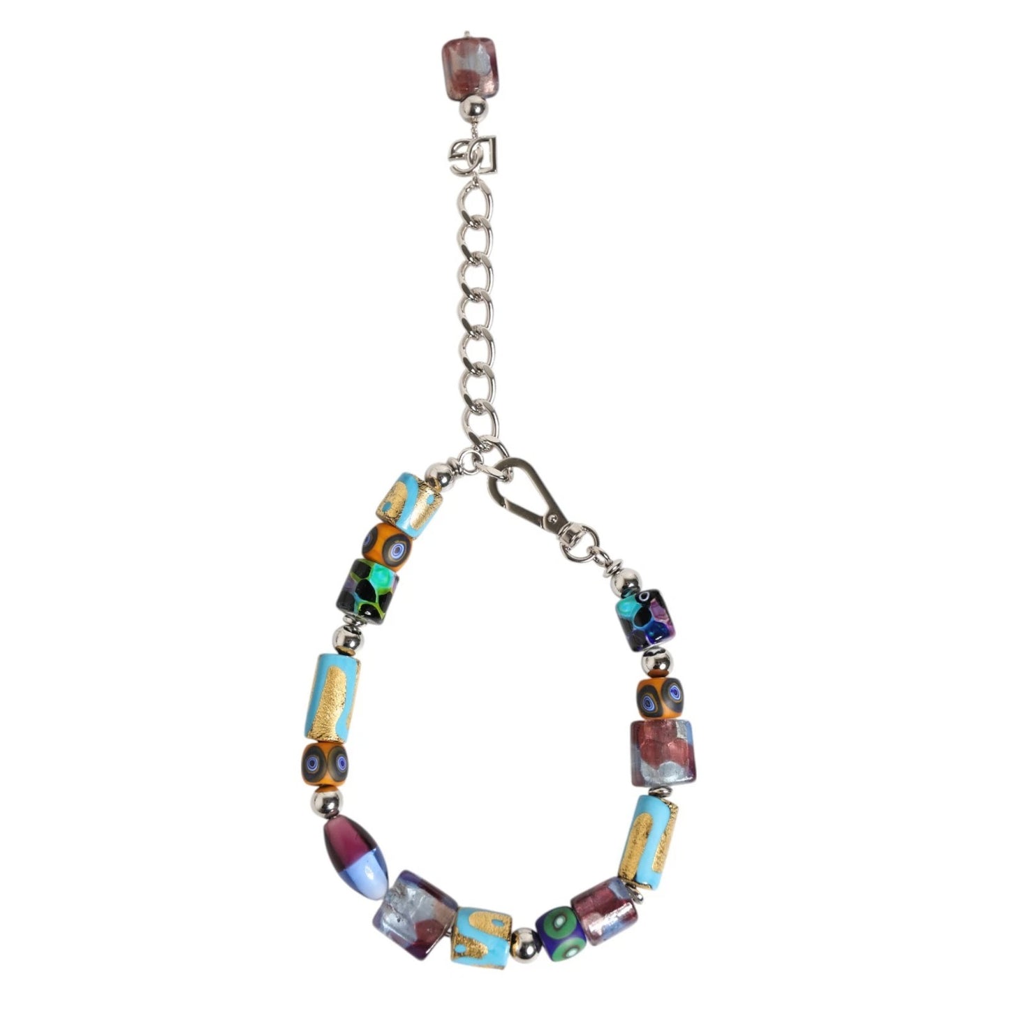 Multicolor Murano Glass Beads Brass Zamak Necklace