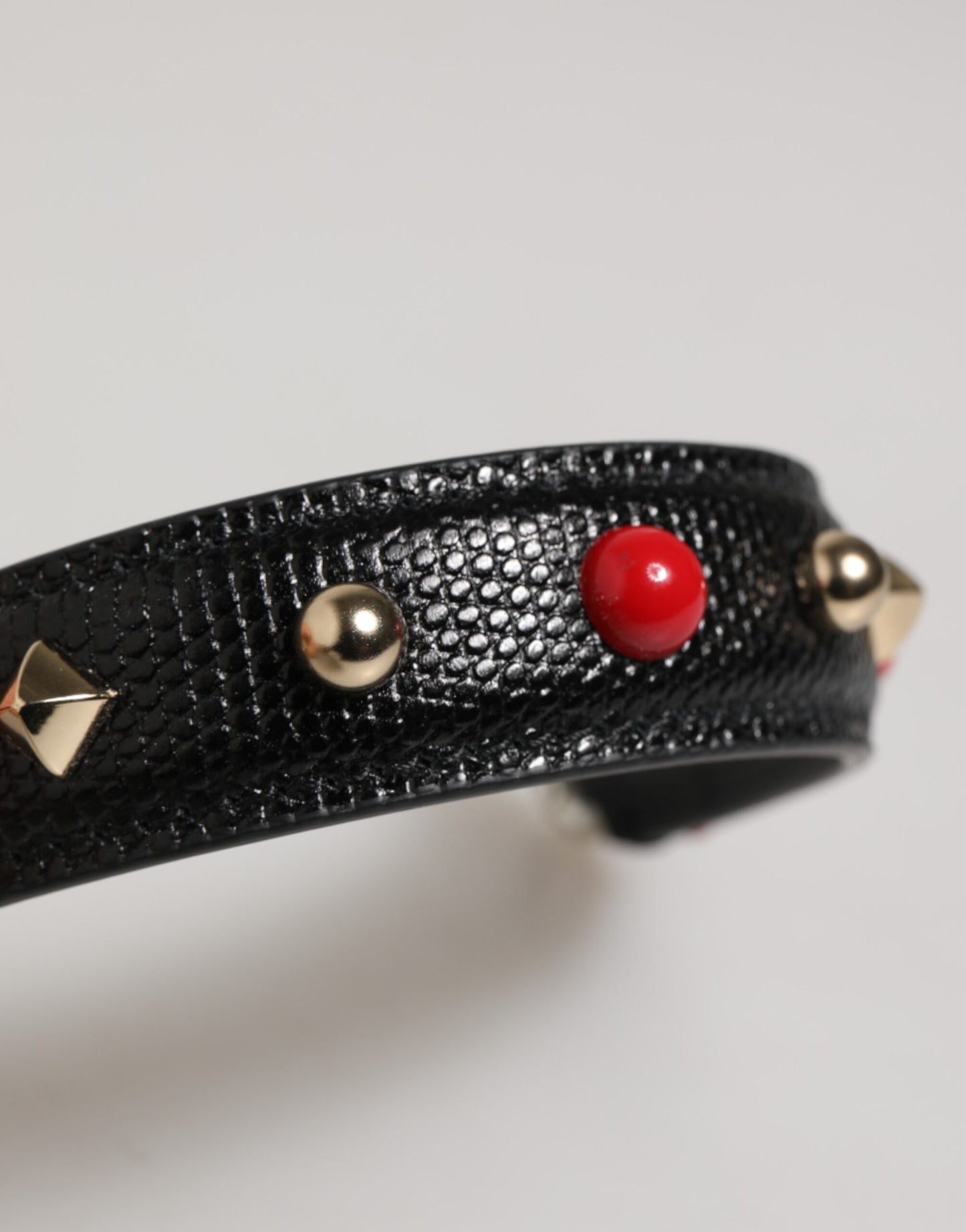 Black Embellished Leather Bag Handle Women Shoulder Strap