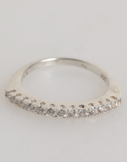Sterling Silver 925 Band Pave CZ Crystal Eternity Ring