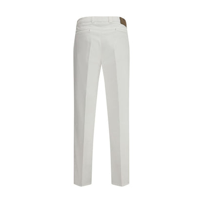 White Cotton Casual Pants