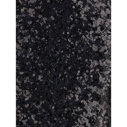 Black Polyester Midi Skirt