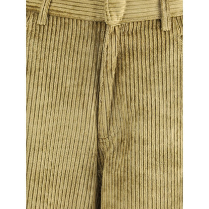 Gold Cotton Casual Pants