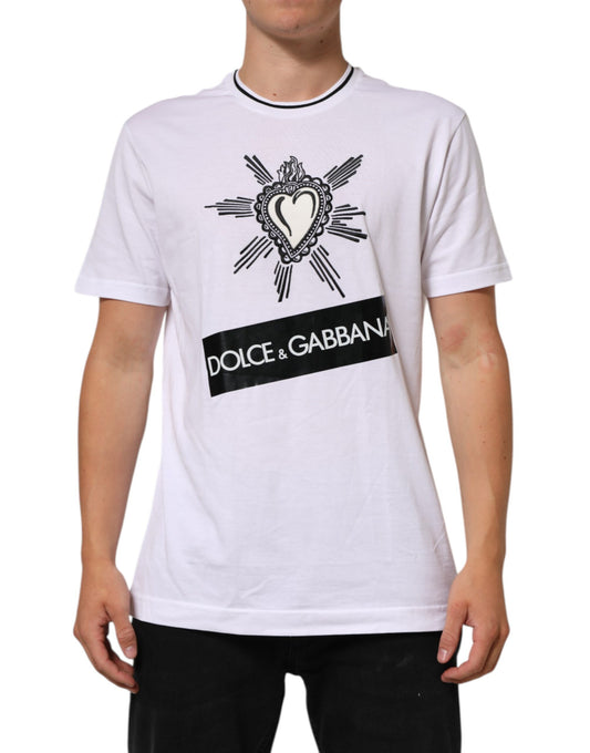 White Sacred Heart Short Sleeve Men T-shirt