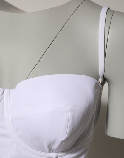 White Padded Balconette One Piece Swimwear