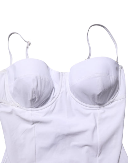 White Padded Balconette One Piece Swimwear