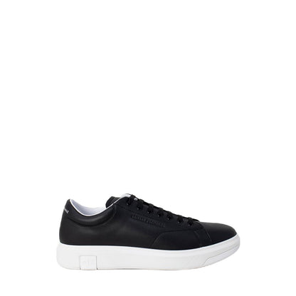 Black Leather Low Top Sneakers