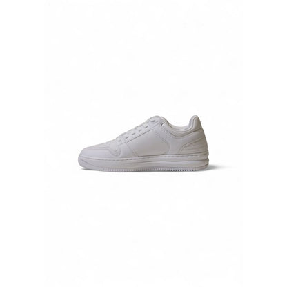 White Polyester Athletic Sneakers