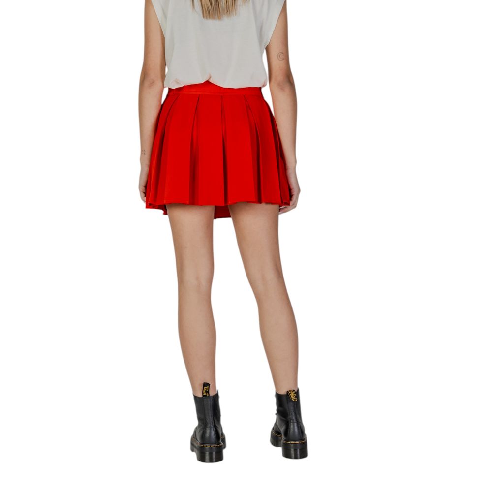 Red Recycled Polyester Mini Skirt