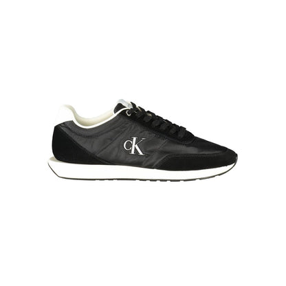 Black Polyester Men Sneaker